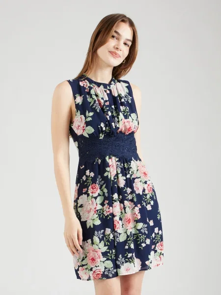 VILA Rochie MILINA bleumarin / verde / rosé alb