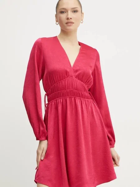 BOSS Orange rochie mini evazati roz