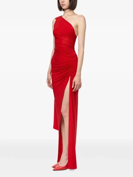 Μάξι φόρεμα Atu Body Couture με βολάν με έναν ώμο κόκκινο