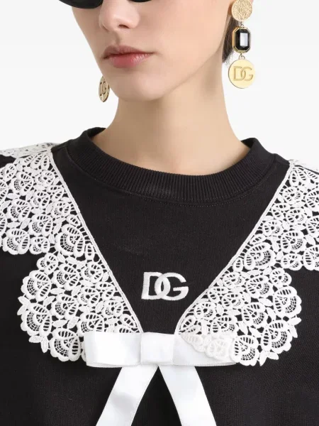 Hanorac Dolce & Gabbana din dantelă negru