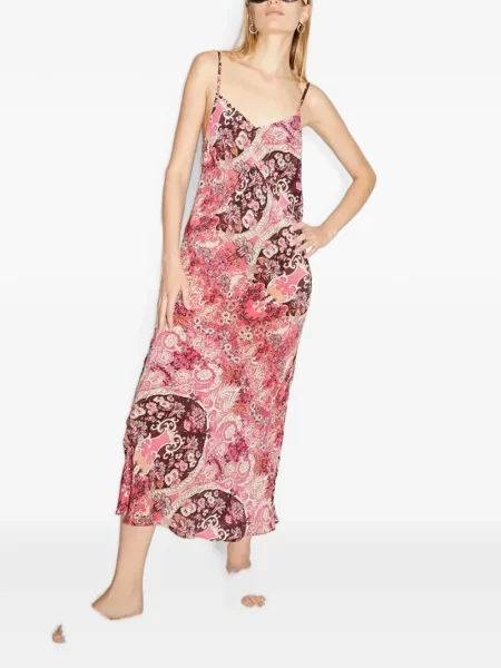 Rochie midi Maria Cher cu model floral cu imagine roz