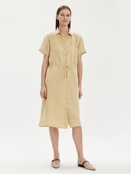Tommy Hilfiger Rochie tip cămașă bej