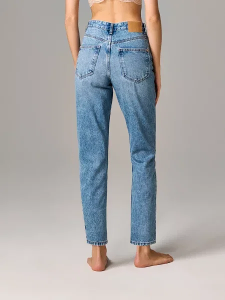 Джинси mom high waist синій