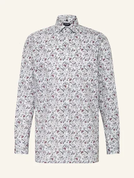 Olymp Košile Modern Fit světle šedá/ světle zelená černá