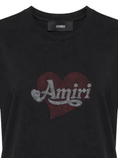 Тениска Amiri със сърца черно