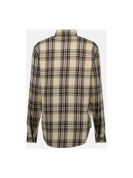 Koszula Saint Laurent w kratkę z kokardką beżowa