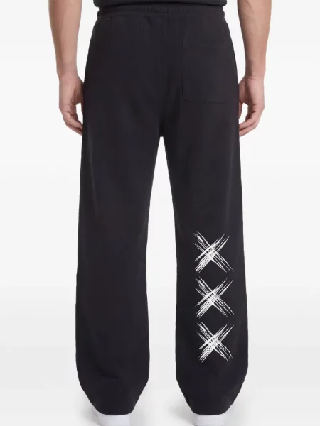 Pantaloni Exit Society cu imagine alergare cu cordon negru