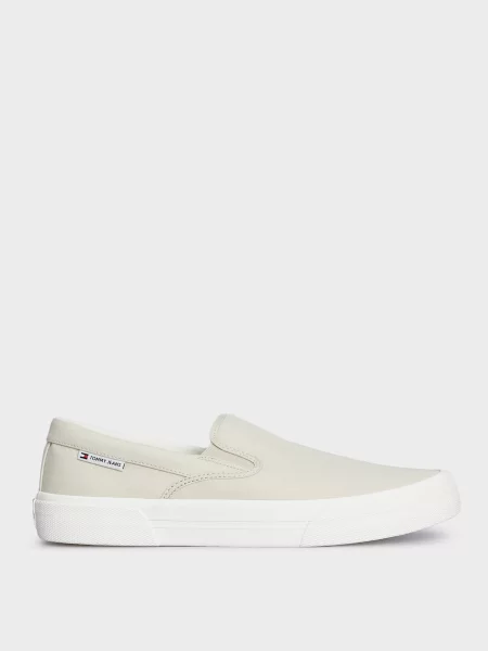 Кросівки Tommy Jeans без шнурівки з канвасу бежеві