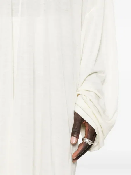 Tricou Rick Owens drapate lung alb