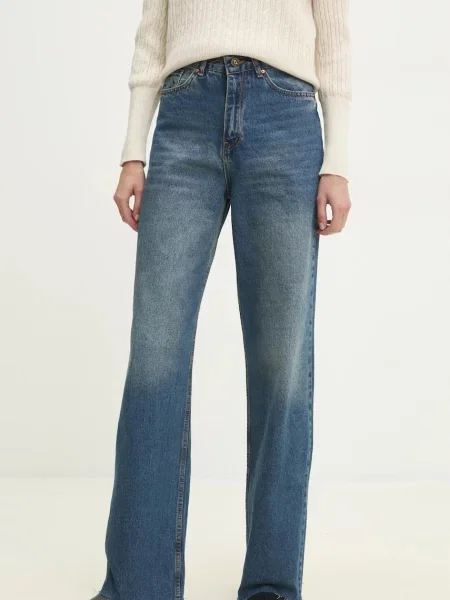 Answear Lab jeansy high waist niebieskie