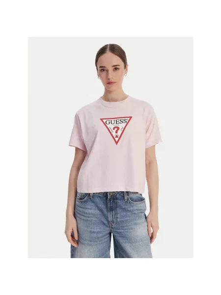 Guess Jeans Póló Regular Fit rózsaszín
