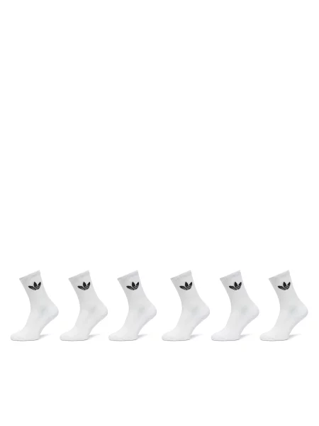 Κάλτσες μακριές adidas Trefoil Cushion λευκό