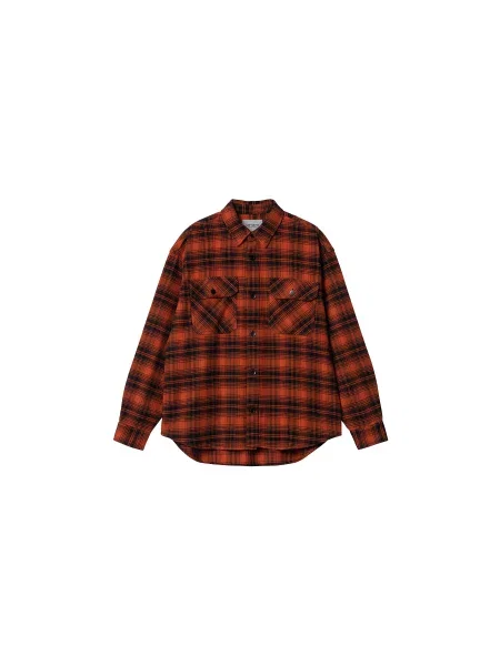 Carhartt WIP L/S Krenz Shirt Brick Mężczyźni Koszula Carhartt WIP Czerwony Size: M czarna