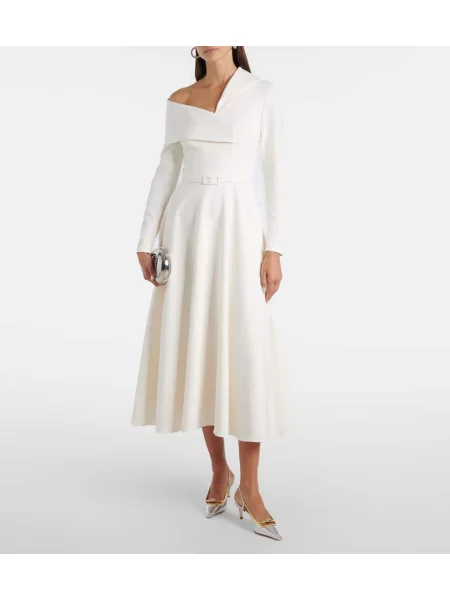 Rochie midi Safiyaa asimetrică alb