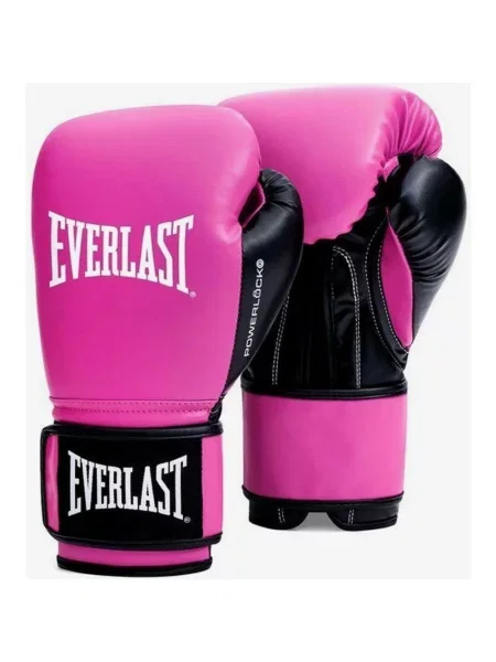 Rękawice treningowe Everlast Powerlock OG różowo czarno 12 białe
