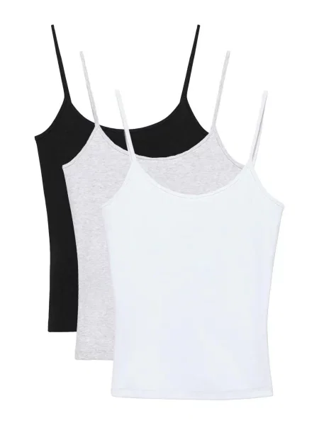 Pull&Bear Top gri amestecat / negru alb