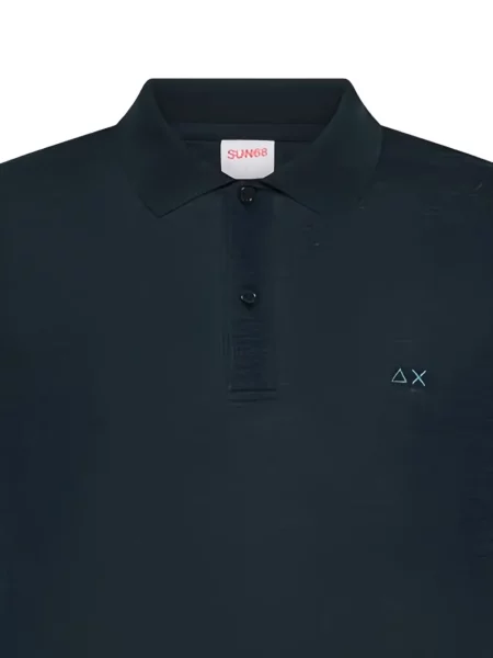 Tricou polo Sun68 cu broderie albastru