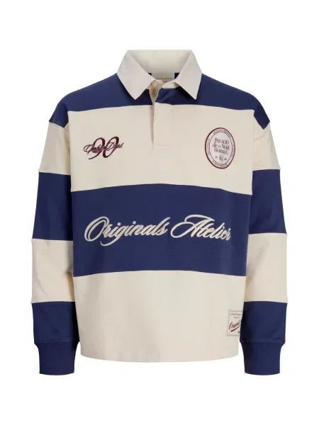 Jack&Jones Rugbyové Tričko / krémová modrá