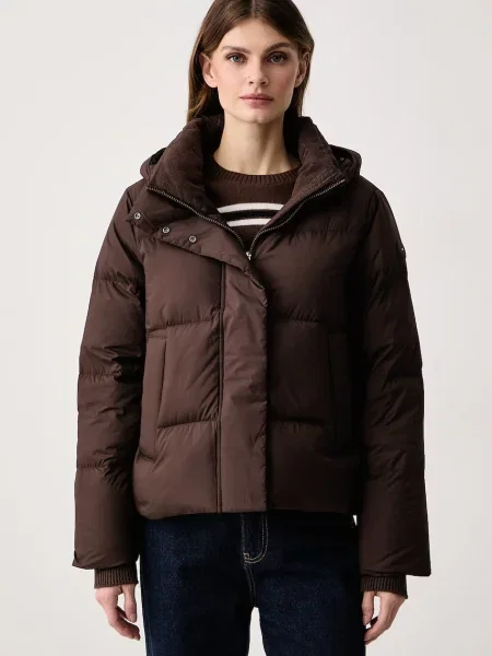 Tommy Hilfiger péřová bunda hnědá