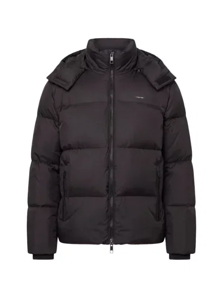 Geacă Calvin Klein cu glugă negru