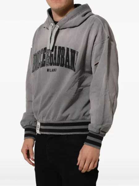 Mikina s kapucňou Dolce & Gabbana sivá