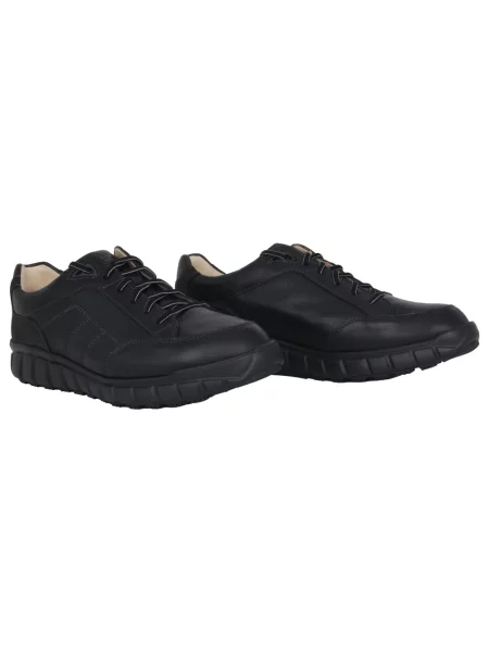 Sneakersy Ganter sznurowane skórzane trekkingowe czarne