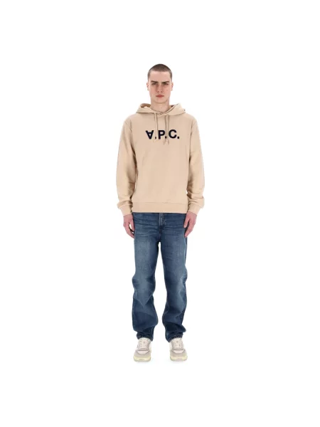 Bluza A.p.c. z logo beżowa