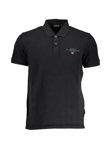 Tricou polo Napapijri cu autograf negru
