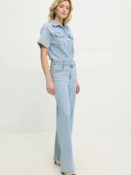 Answear Lab kombinezon jeansowy niebieski