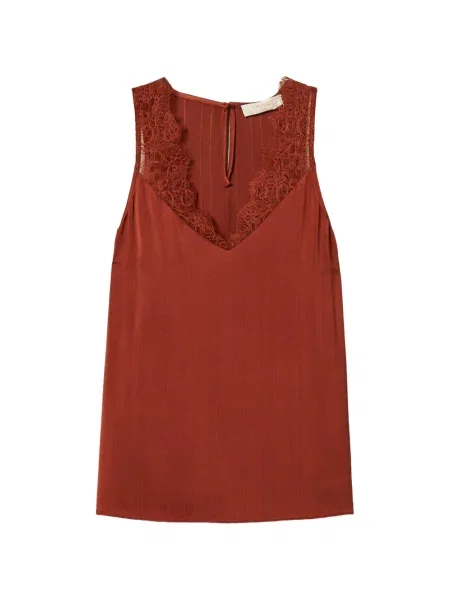 Top Twinset din satin roșu