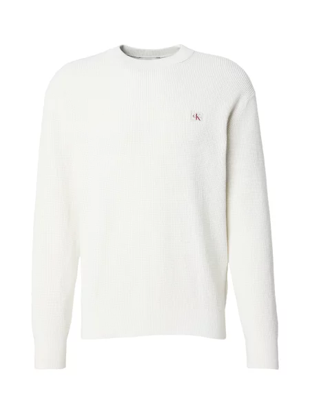 Calvin Klein Jeans Pulover CLSC natural alb