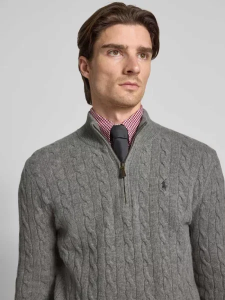 Sweter Polo Ralph Lauren wełniany do golfa szary