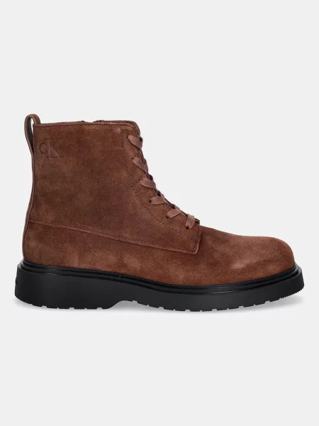 Calvin Klein Gležnjarji Combat Ess Lace Up Boot Su rjava