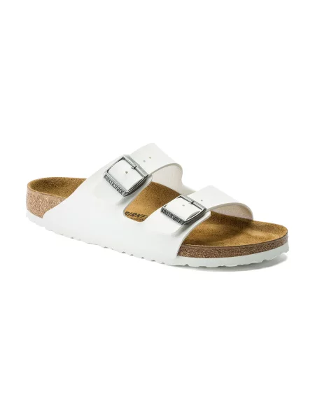 Birkenstock Arizona Birko-Flor White Narrow Fit Kobiety Sandały Birkenstock Size: 8 biały
