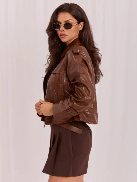 Gulerat geanta de piele Italy Moda bej