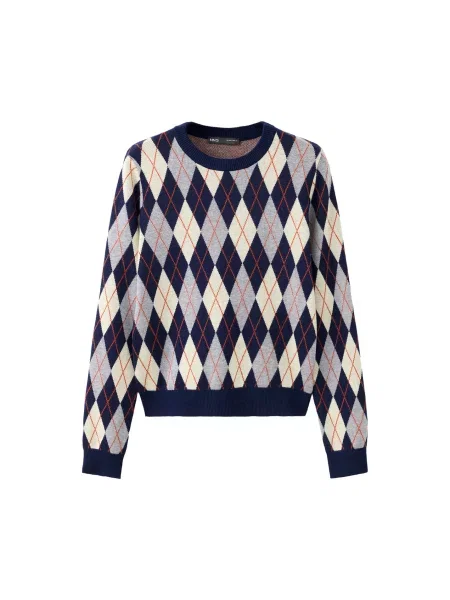 MANGO Pulover JACK crem / bleumarin / porumbel albastru