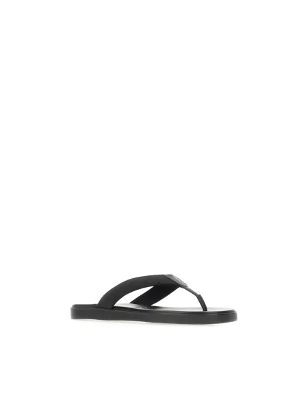 Klapki Gucci skórzane z logo czarne