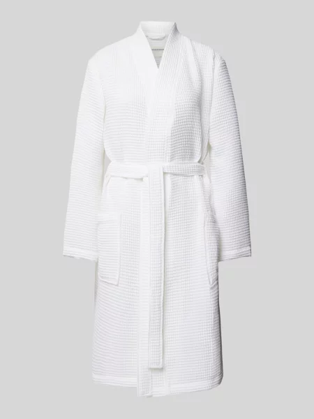 Szlafrok z wpuszczanymi biały