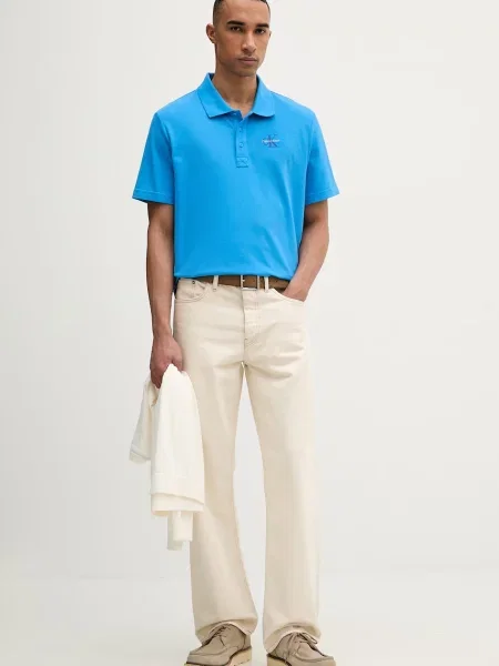 Calvin Klein Jeans polo majica modra