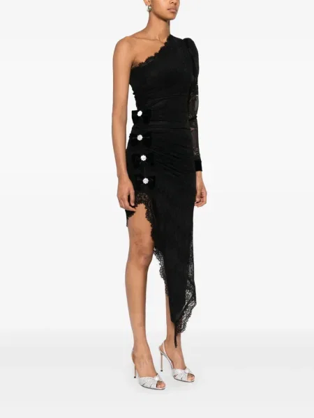 Rochie midi Nissa de cristal până la genunchi de costum negru