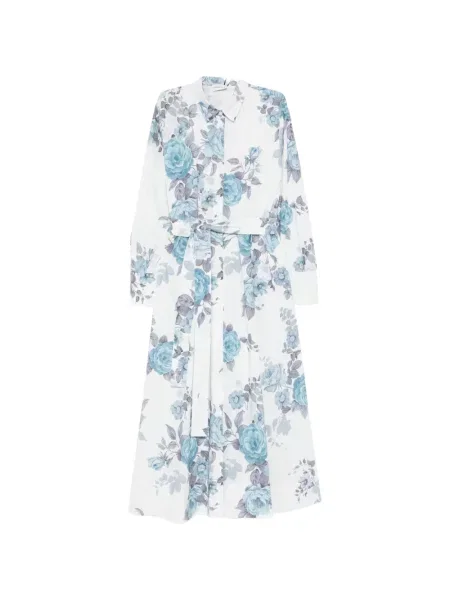 Rochie midi Marella cu model floral până la genunchi de costum albastru