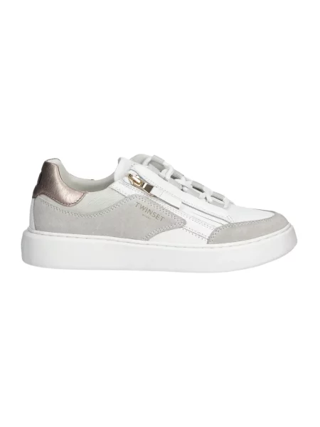 Sneakersy Twinset skórzane białe