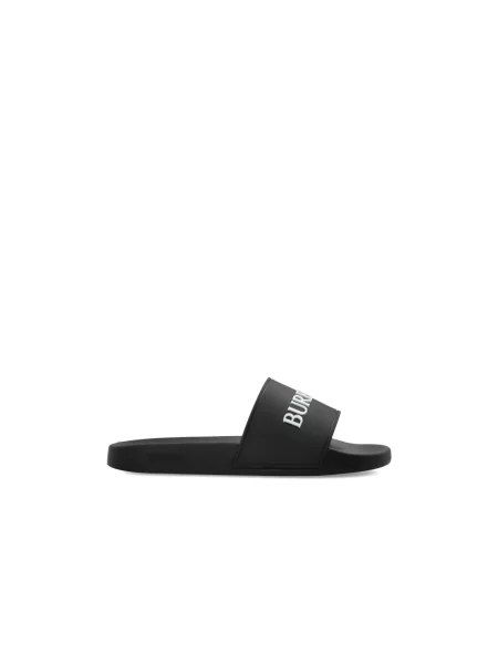 Klapki Burberry z logo czarne