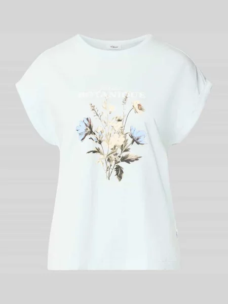 T-shirt o kroju relaxed fit z czystej bawełny S.oliver Red Label