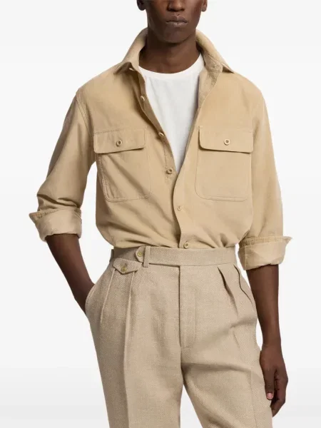 Πουκάμισο Ralph Lauren Purple Label κοτλέ μωβ