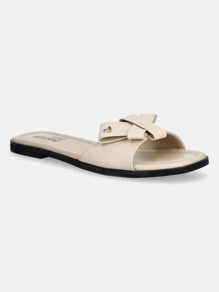Love Moschino papuci de femei din piele bej