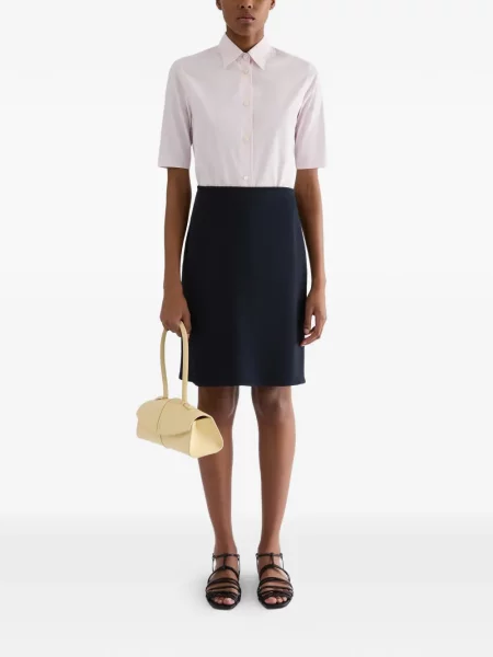 Fusta mini Jil Sander din satin în linie A albastru