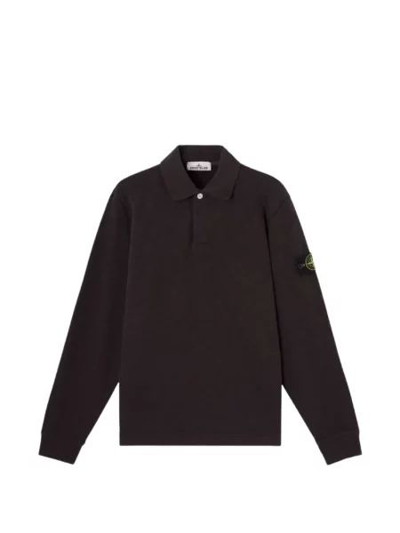 Gulerat tricou polo Stone Island cu strasuri negru