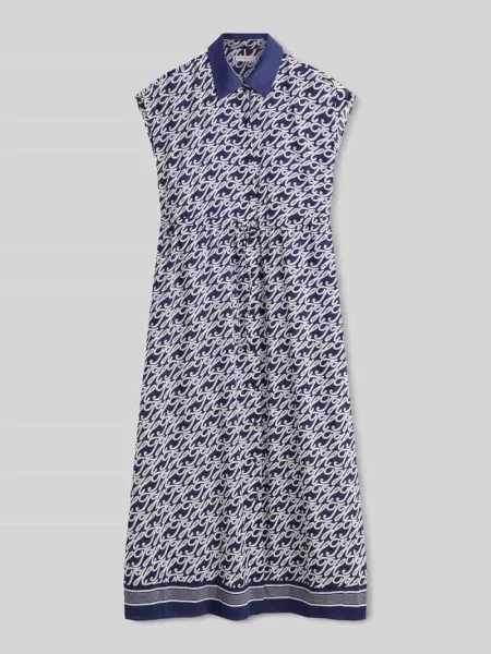 Sukienka koszulowa o długości midi z mieszanka bawełny i jedwabiu Tommy Hilfiger