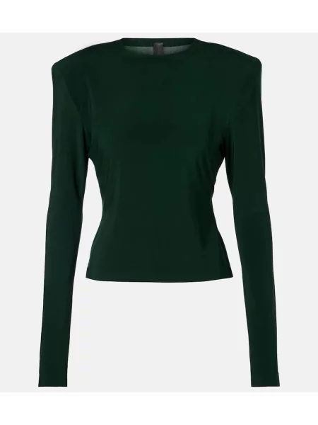Top Norma Kamali din jerseu verde